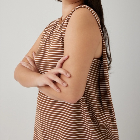 Striped Jersey Drape Column Dress - Picture 3 of 3